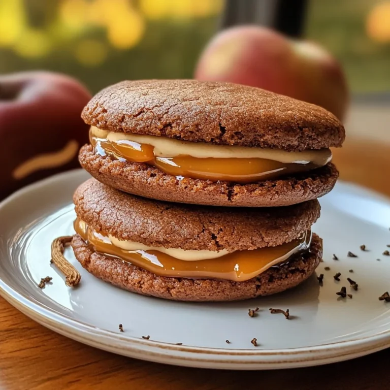 Apple Cider Whoopie Pie cookies with Caramel Filling