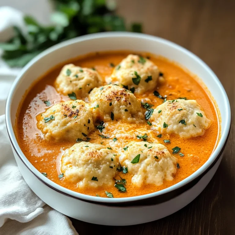 Best Tomato Soup with Cheddar Bay Dumplings