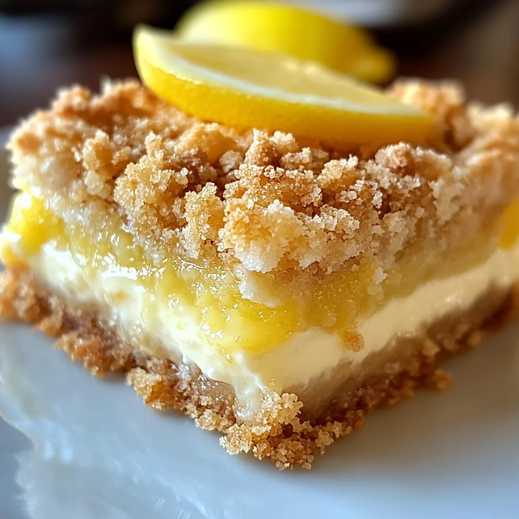 Creamy Lemon Cheesecake Crumb Bars Recipe