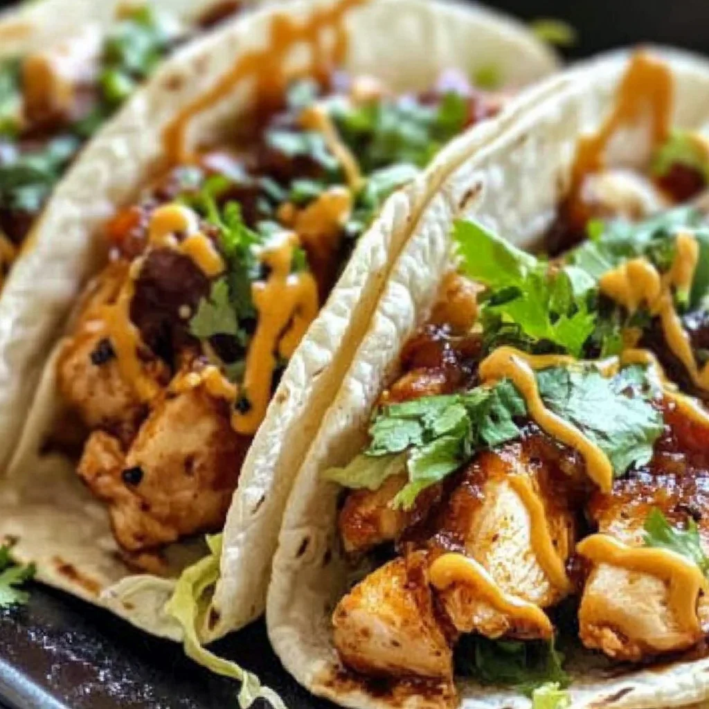 Garlic Butter Honey BBQ Chicken Tacos: Sweet, Savory & Irresistible!