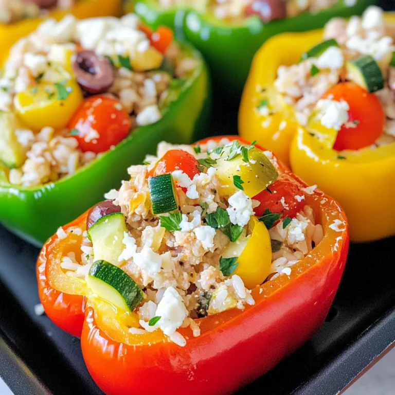 Greek Chicken Stuffed Peppers