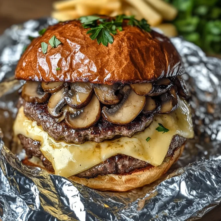 Mushroom and Swiss Burger Foil Packets