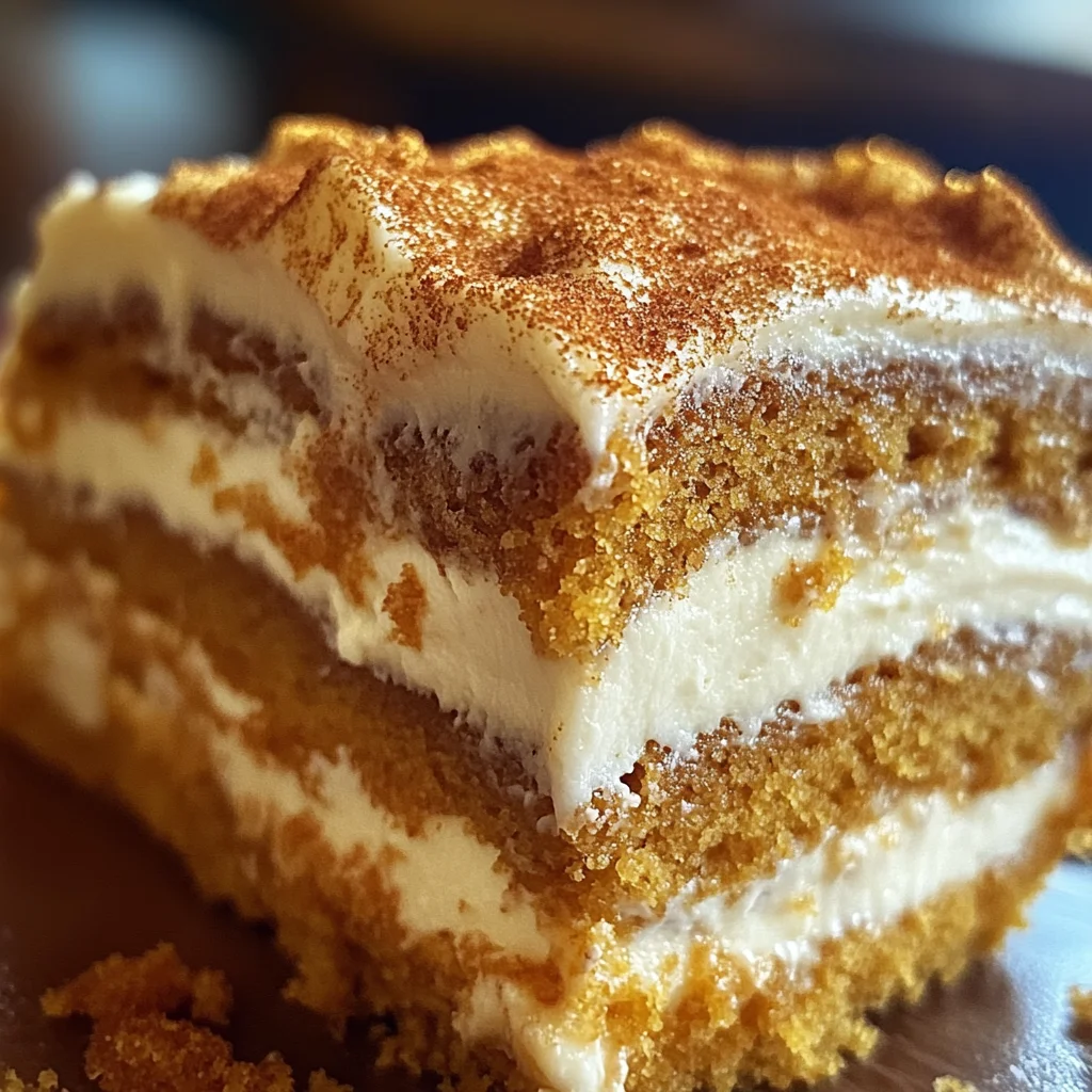 Pumpkin Spice Gooey Cake with Cream Cheese Frosting