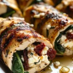 Rolled Up Chicken with Feta, Spinach, and Sun-Dried Tomatoes