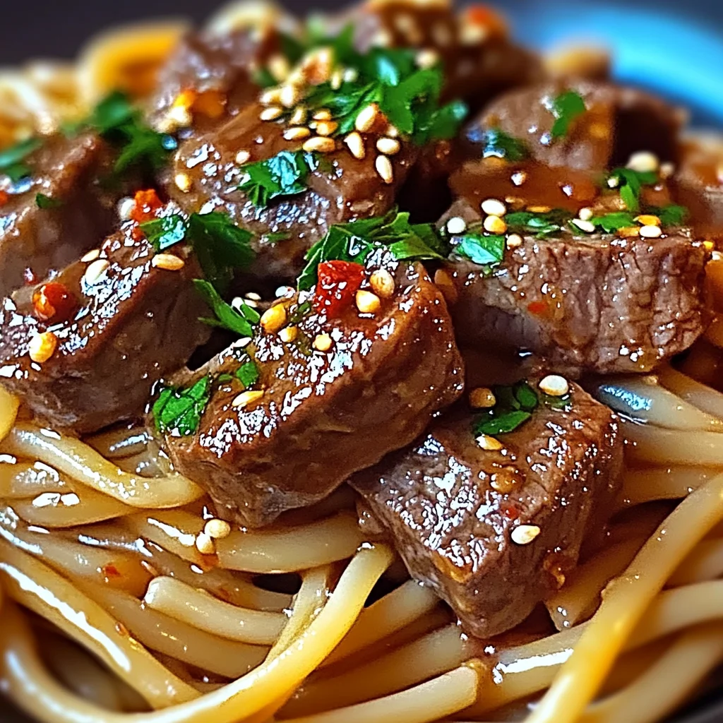 Sweet and Spicy Garlic Steak Pasta