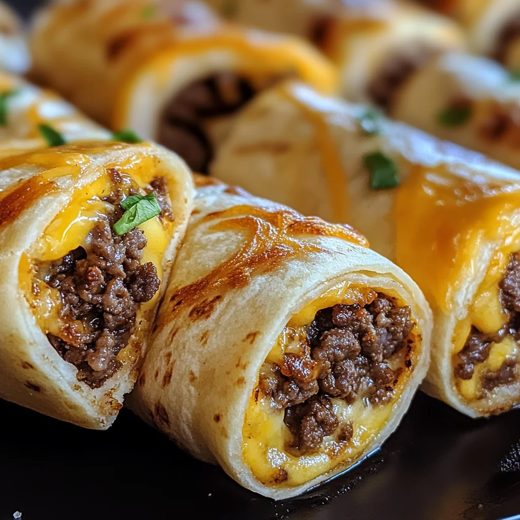 Cheesy Garlic Beef Roll-Ups