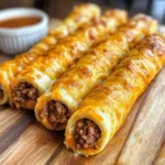 Cheesy Taco Stuffed Breadsticks with Taco Filling