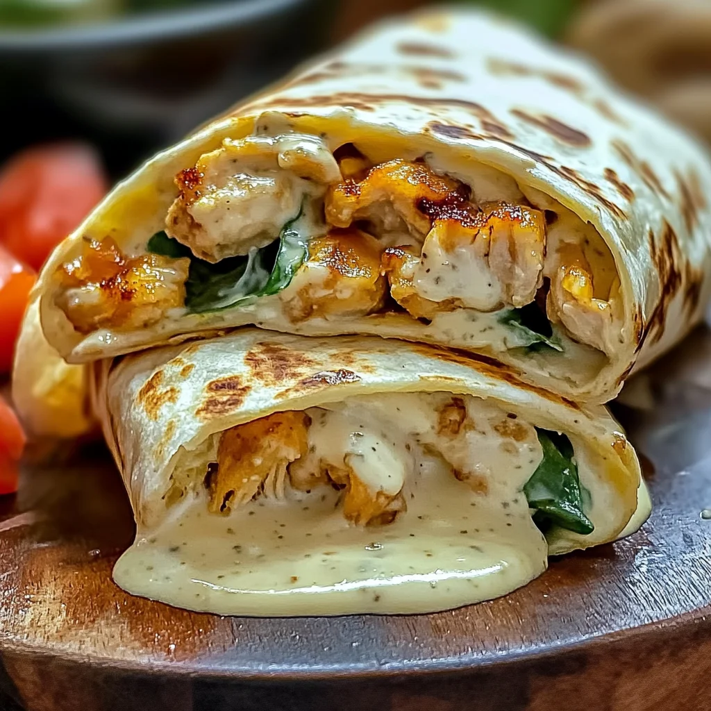 Creamy Chicken Spinach Wraps