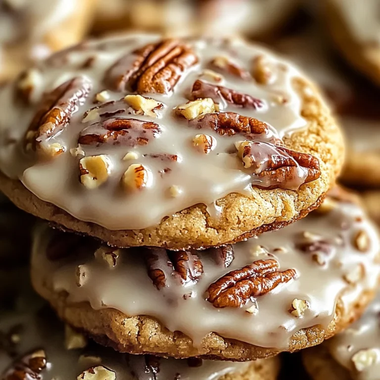 Frosted Butter Pecan Cookies