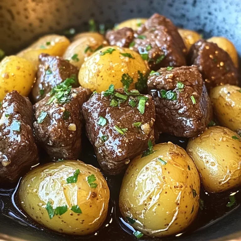 Garlic Butter Beef Bites with Potatoes