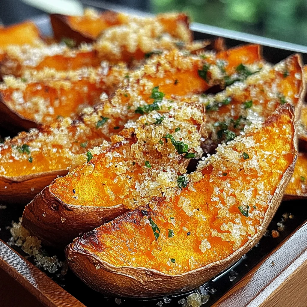 Garlic Parmesan Sweet Potato Wedges