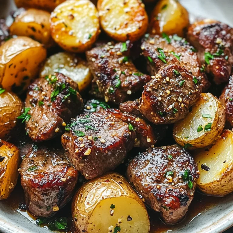 Garlic Steak Bites and Potatoes