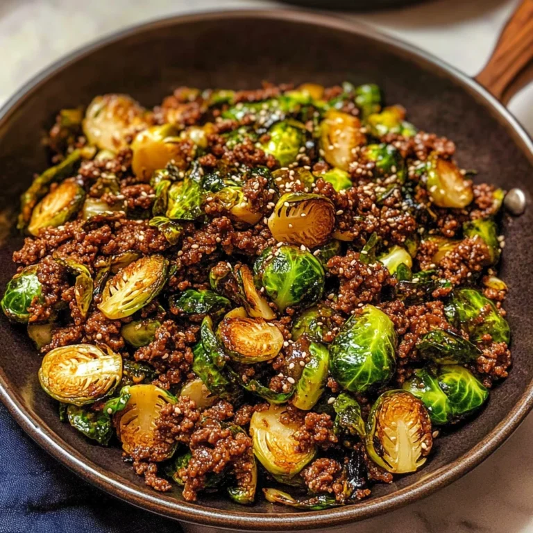 Ground Beef and Brussels Sprouts
