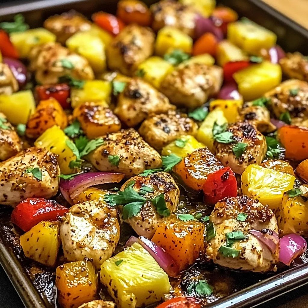 Hawaiian Chicken Sheet Pan Dinner