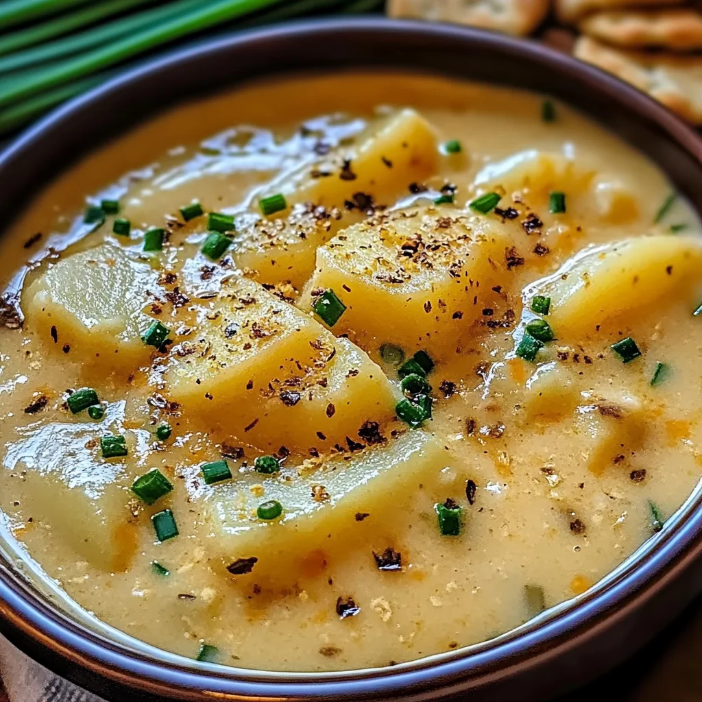 Hearty Cheddar Garlic Herb Potato Soup Recipe