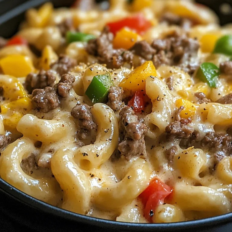 High-Protein Creamy Philly Cheesesteak Mac & Cheese