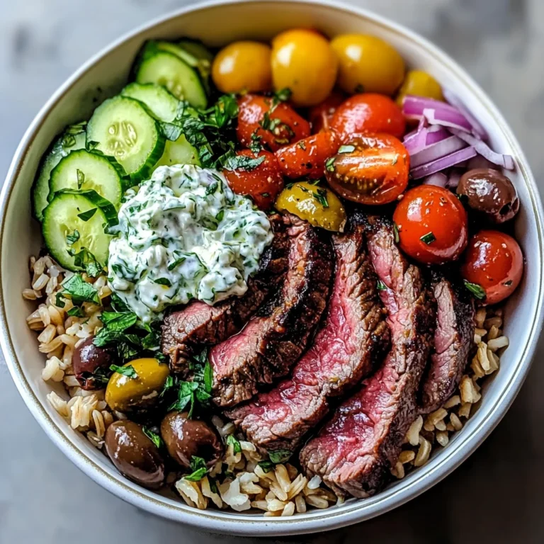 Mediterranean Steak Bowl with Tzatziki