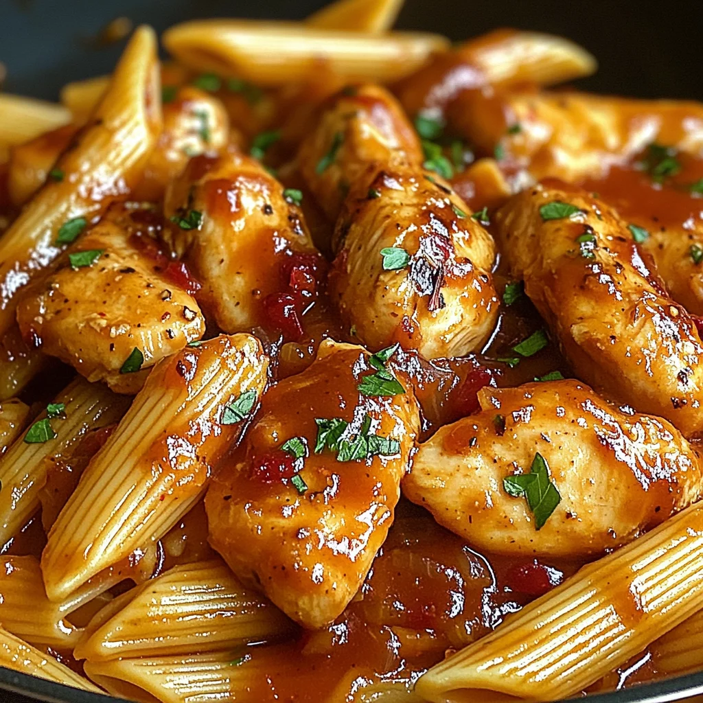 One-Pan Tangy Honey BBQ Chicken Penne