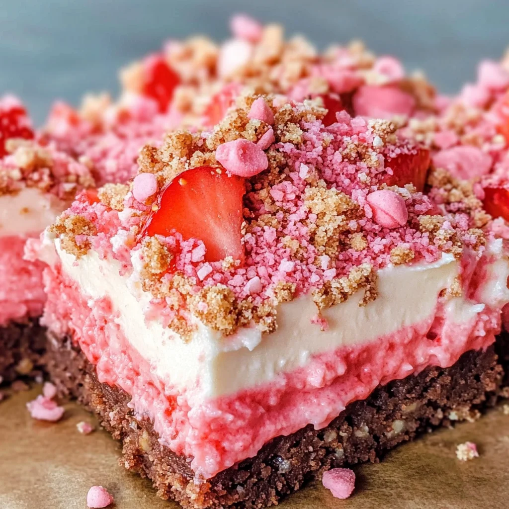 Strawberry Crunch Brownies