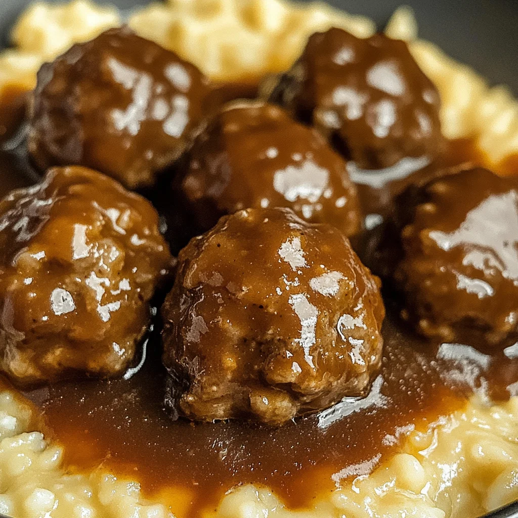 Tasty Slow Cooker Salisbury Steak Meatballs Recipe