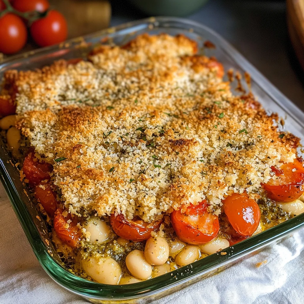 White Bean and Pesto Bake
