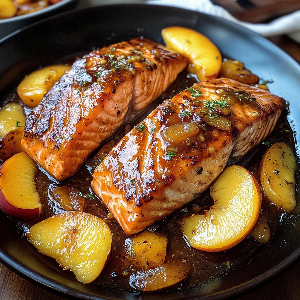 Bourbon Peach Roasted Salmon