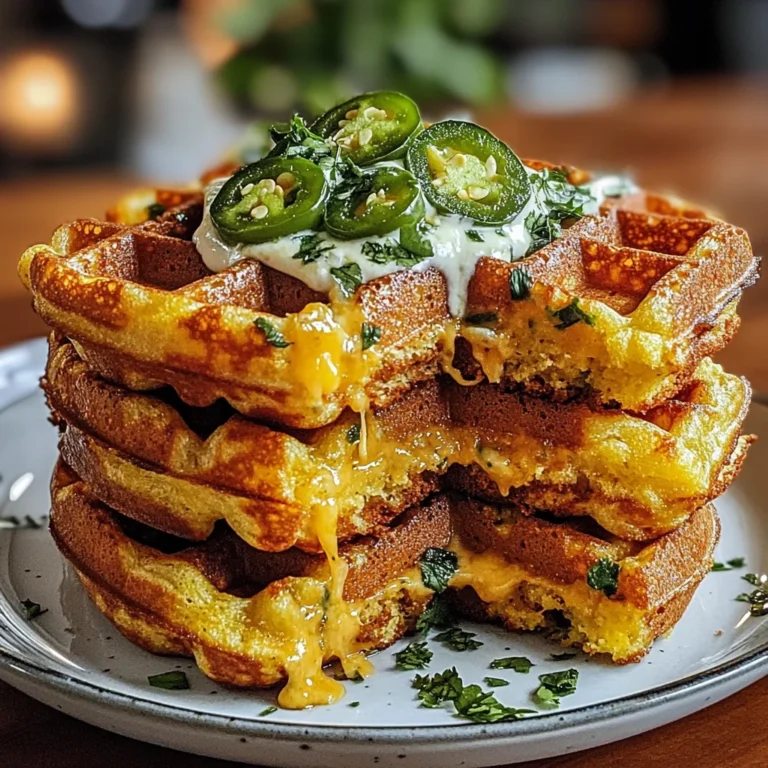 Cheddar Jalapeño Cornbread Waffles