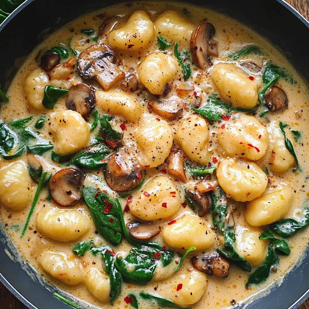 Creamy Spinach and Mushroom Gnocchi (One-Pan, 20 Minutes)