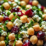 Feta & Cranberry Chickpeas with Lemon Vinaigrette