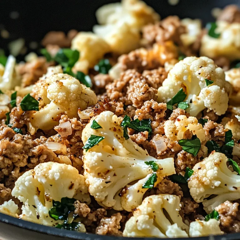 Garlic Butter Ground Turkey with Cauliflower Skillet