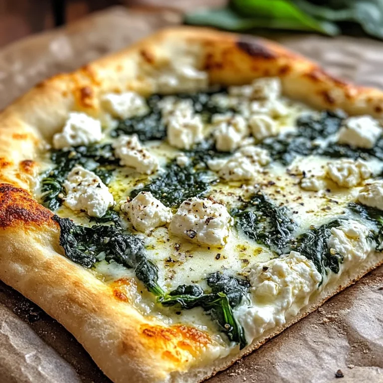 Greek Roasted Garlic Spinach White Pizza