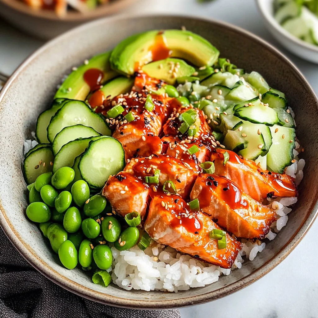 Honey Sriracha Salmon Bowls