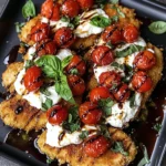 Italian Basil Chicken Cutlets with Tomato and Burrata Topping