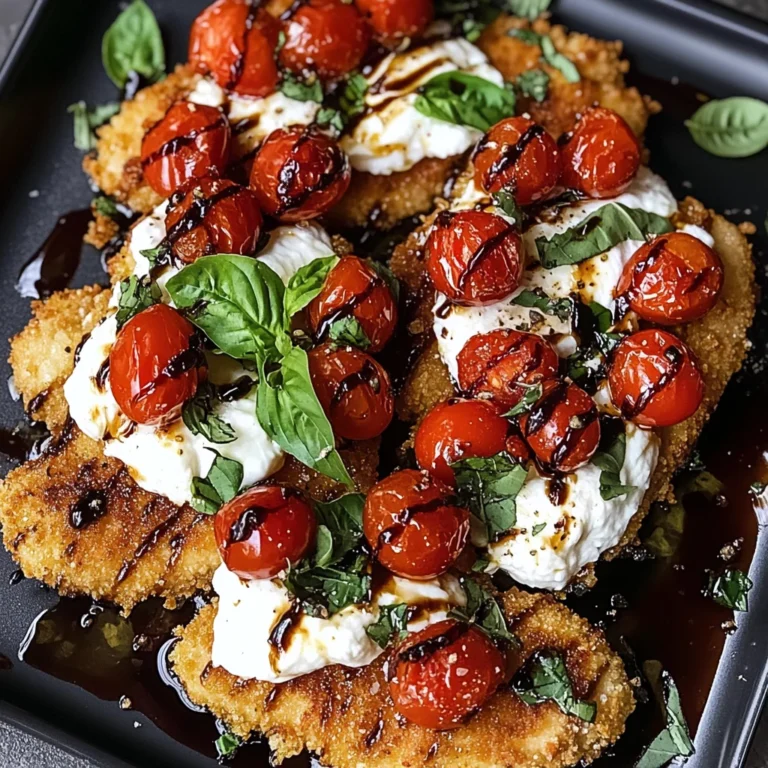 Italian Basil Chicken Cutlets with Tomato and Burrata Topping