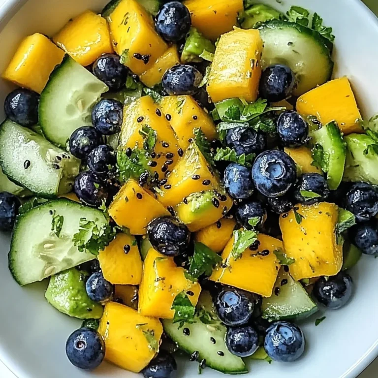 Mango Cucumber Salad with Blueberries and Avocado