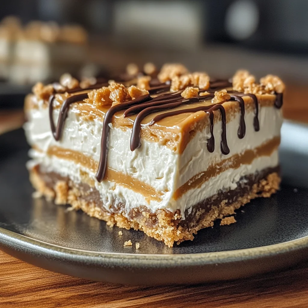 No Bake Peanut Butter Cheesecake Bars