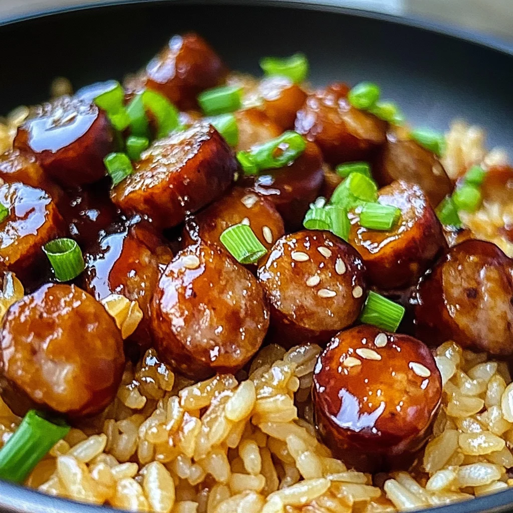 One-Pan Sweet and Tangy BBQ Sausage Rice