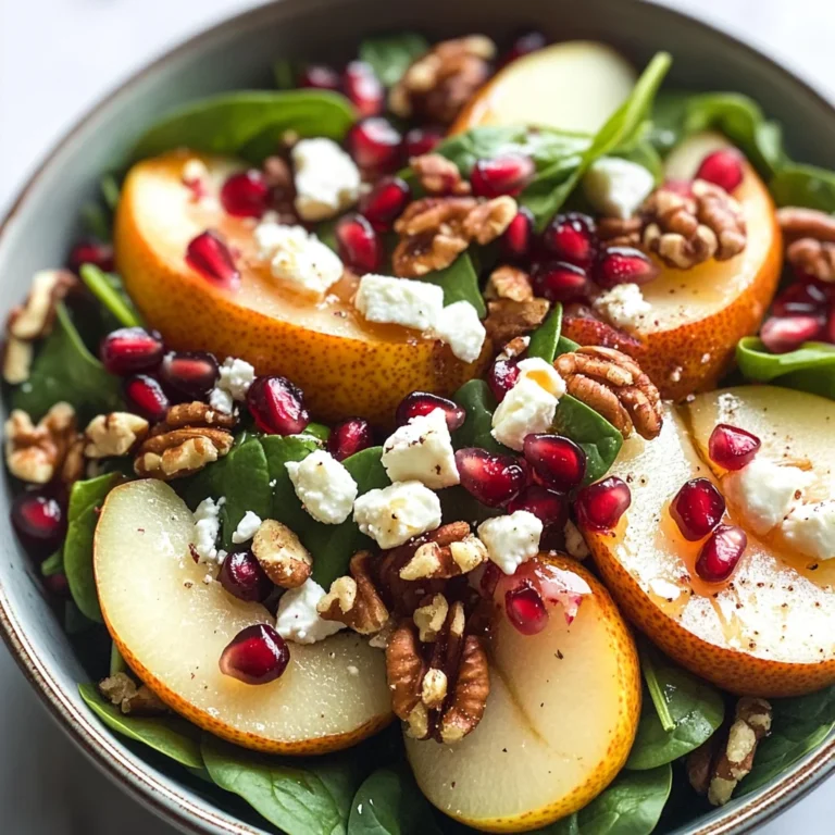 Pear, Pomegranate and Spinach Salad