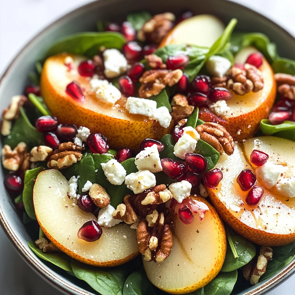 Pear, Pomegranate and Spinach Salad