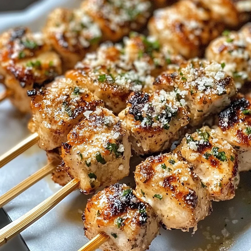 Ranch Garlic Parmesan Chicken Skewers