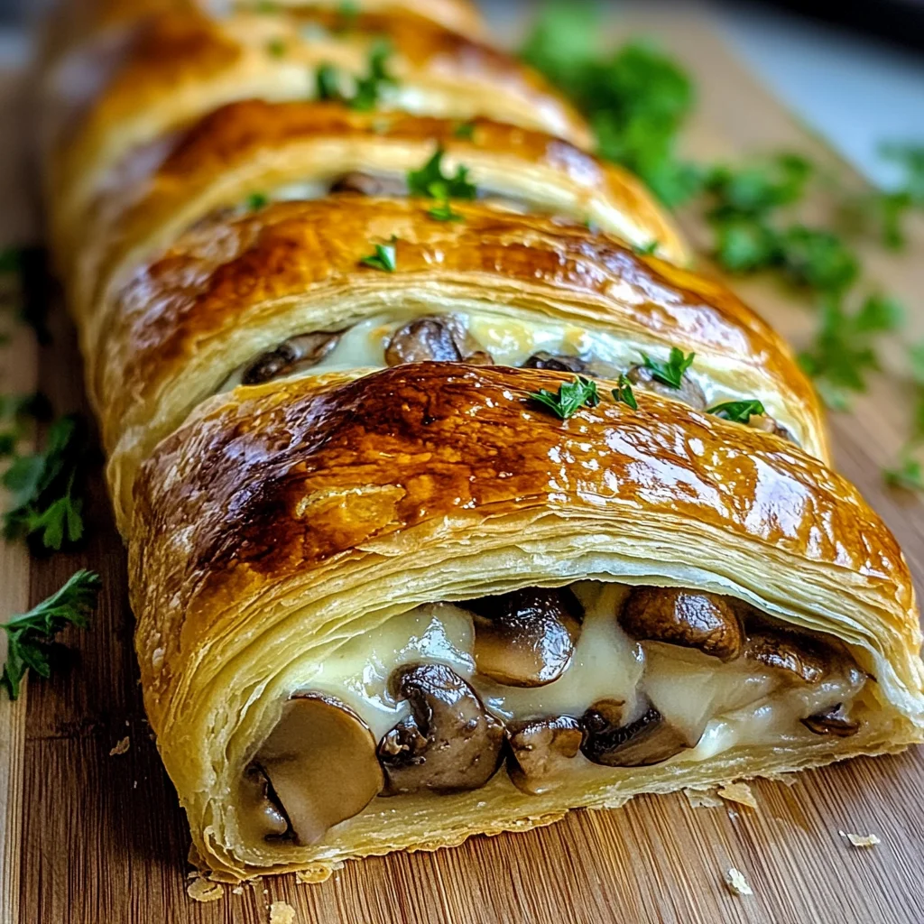 Savory Mushroom & Gruyère Puff Pastry Braid