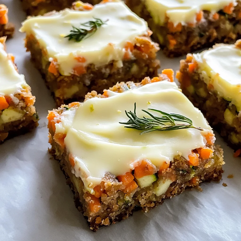 Spiced Ginger Carrot and Zucchini Bars with Lemon Cream Cheese Frosting