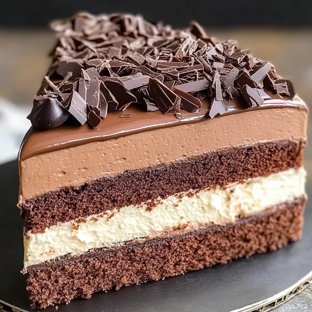 Tuxedo Cake – Triple Chocolate Mousse Cake