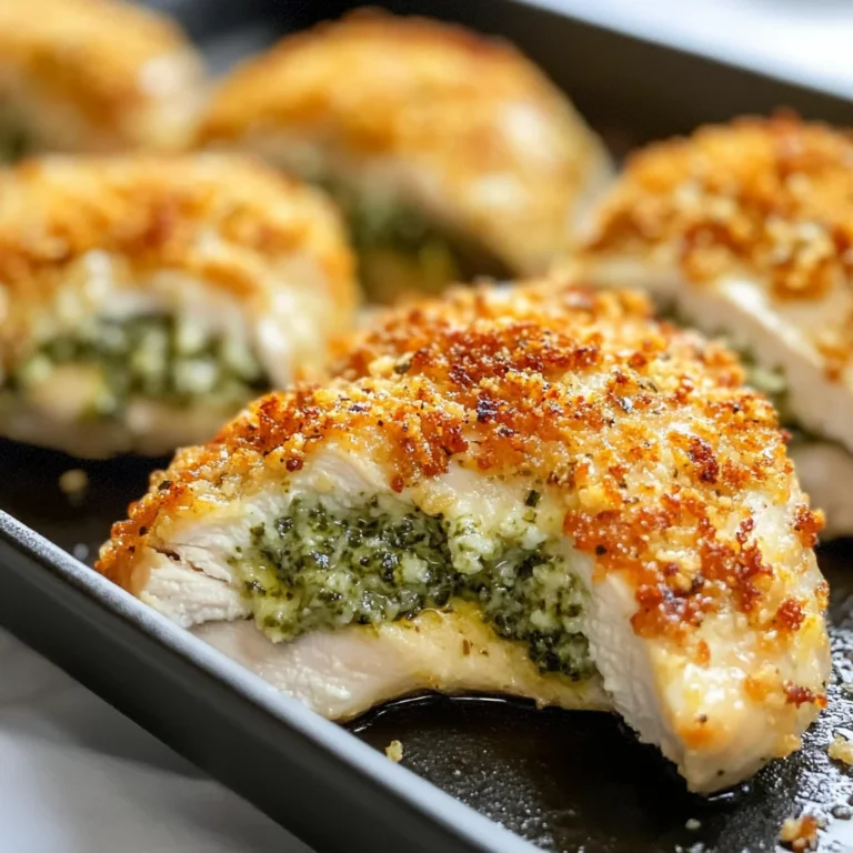 Healthy Pesto Stuffed Chicken Breast