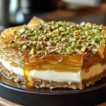 Honey Pistachio Baklava Cheesecake