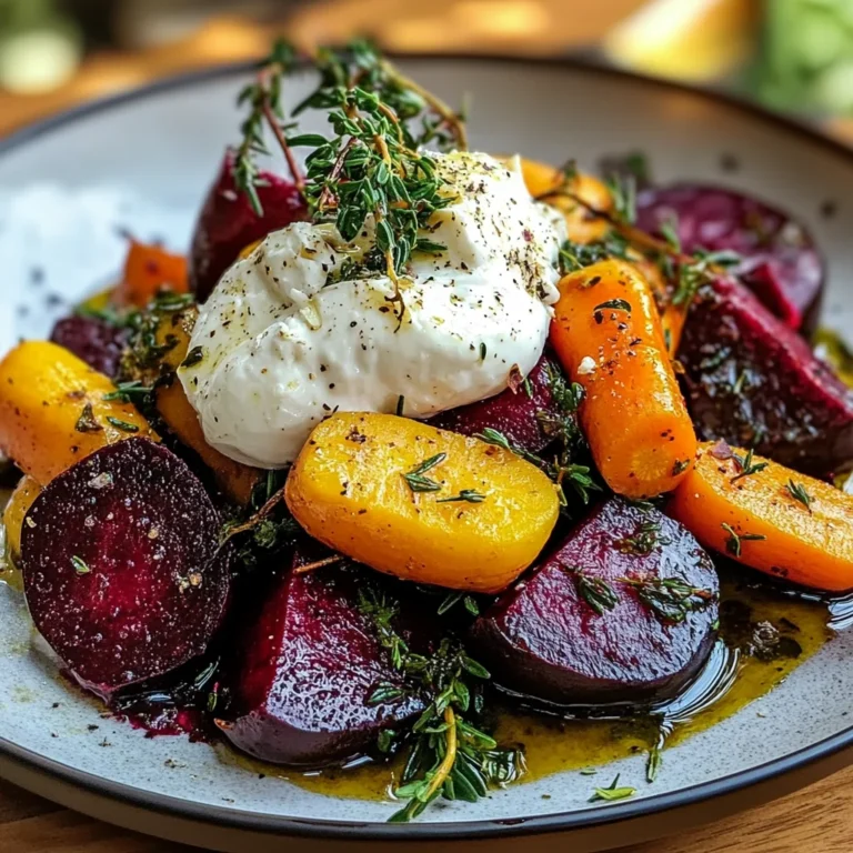 Roasted Beets and Carrots Salad with Burrata