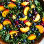 Summer Peach Blueberry Kale Salad
