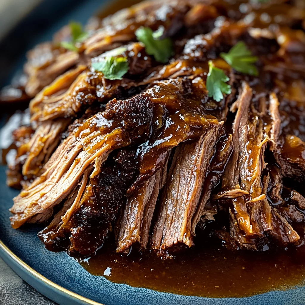 Sweet & Savory Caramelized Pulled Beef Brisket