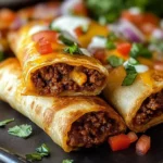 Crispy Cheesy Beef Chimichangas