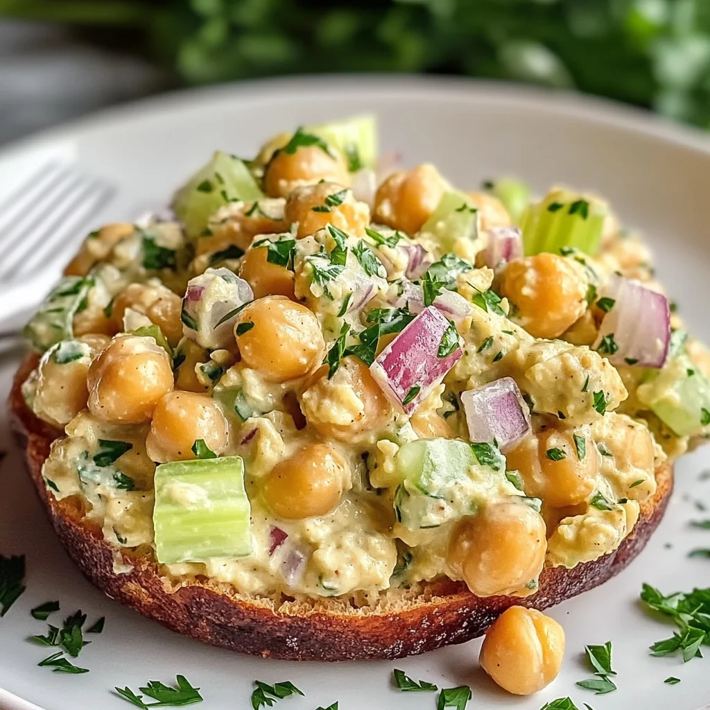 Mashed Chickpea Salad with Greek Yogurt
